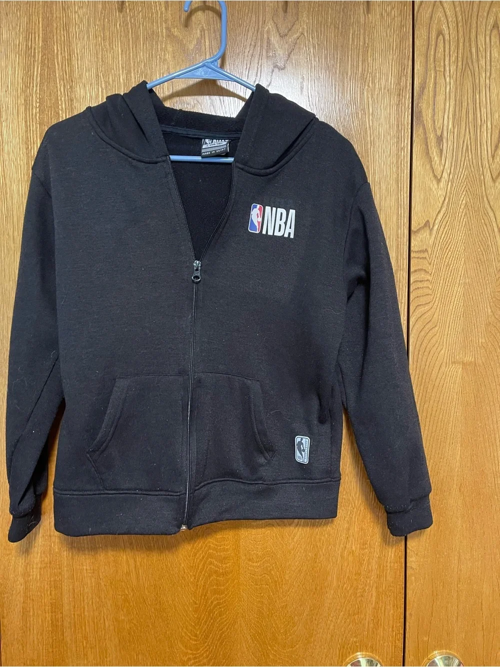 NBA Black Kids Zip Hoodie with Logo